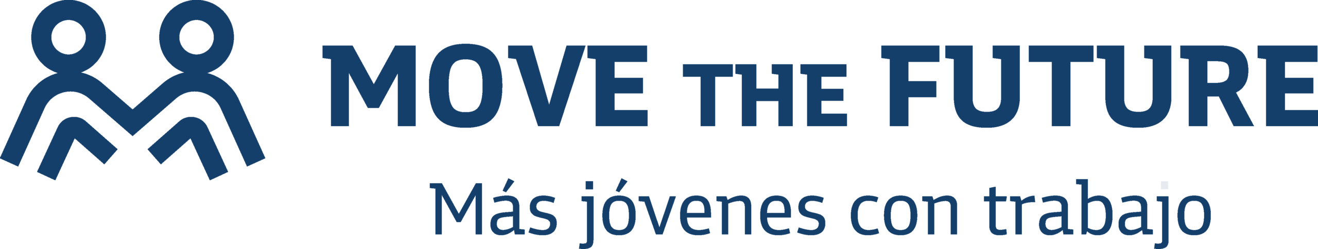 Logo azul de We Move the Future – Más jóvenes con trabajo